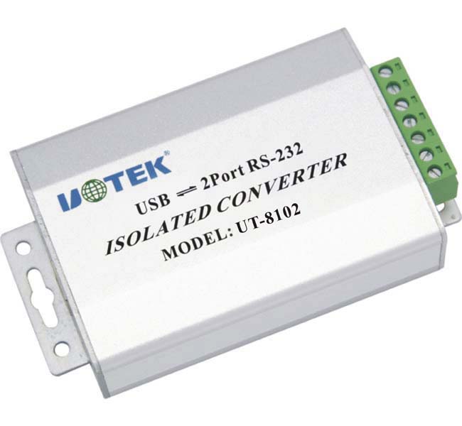 宇泰 USB转2口RS-232光电隔离接口转换器 UT-8102